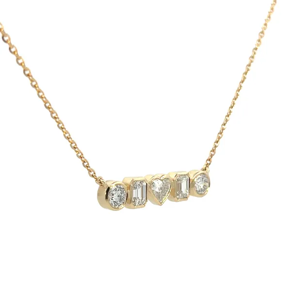 1 1/4CTW 14K YG Lab Grown Mixed Fancy Diamonds Bezel Set Necklace Image 2 The Ring Austin Round Rock, TX