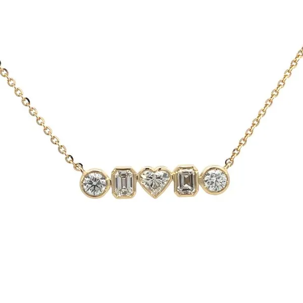 1 1/4CTW 14K YG Lab Grown Mixed Fancy Diamonds Bezel Set Necklace The Ring Austin Round Rock, TX