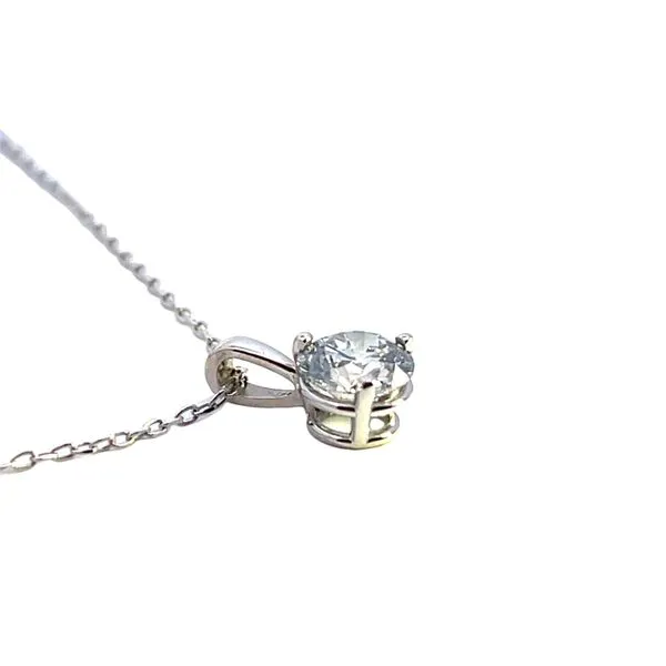 1.00CTW 14K WG Lab Grown Round D,VS1 3 Prong Pendant Necklace Image 4 The Ring Austin Round Rock, TX