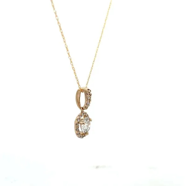 3/4CTW 14K YG Lab Grown Diamond Round Halo Pendant Necklace 18'' Image 2 The Ring Austin Round Rock, TX