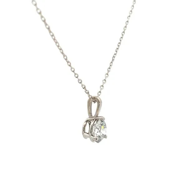 1.00CT 14K WG LG Round Diamond 3 Prong Basket Pendant Necklace Image 3 The Ring Austin Round Rock, TX