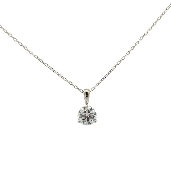 1.00CT 14K WG LG Round Diamond 3 Prong Basket Pendant Necklace The Ring Austin Round Rock, TX