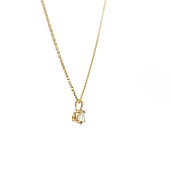 1/2CT 14K YG Lab Grown Round Diamond 3 Prong Pendant Necklace Image 2 The Ring Austin Round Rock, TX