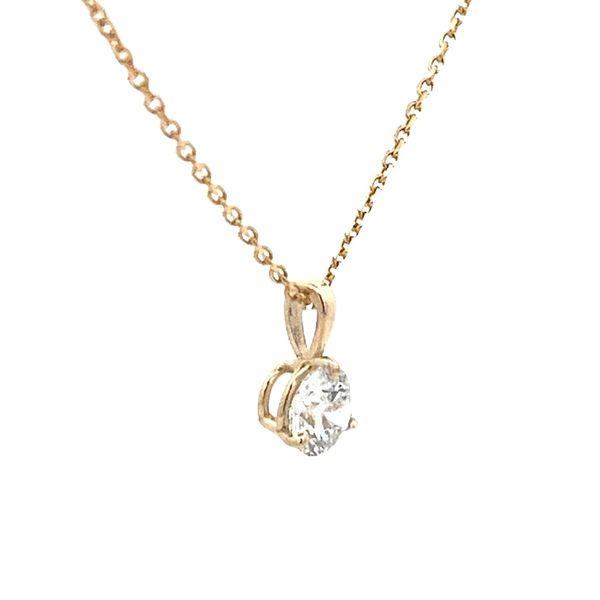 1.00CT 14K YG Lab Grown Round Diamond 3 Prong Single Bale Pendant Necklace Image 2 The Ring Austin Round Rock, TX