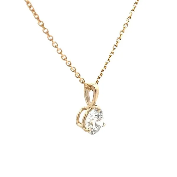 1.00CT 14K YG Lab Grown Round Diamond 3 Prong Single Bale Pendant Necklace Image 2 The Ring Austin Round Rock, TX