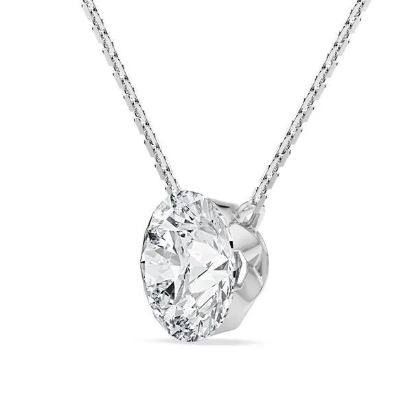 1 1/5CTW 14K WG LG Round Bare Set Stationary Pendant Necklace Image 3 The Ring Austin Round Rock, TX