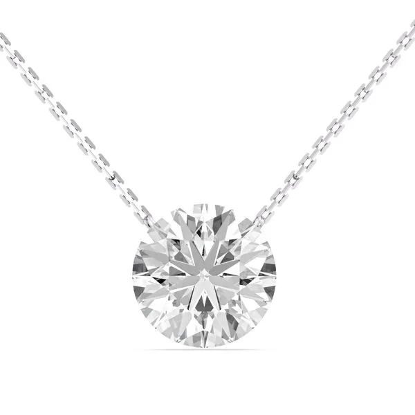 2.00CTW 14K WG LG Round Bare Set Stationary Pendant Necklace The Ring Austin Round Rock, TX