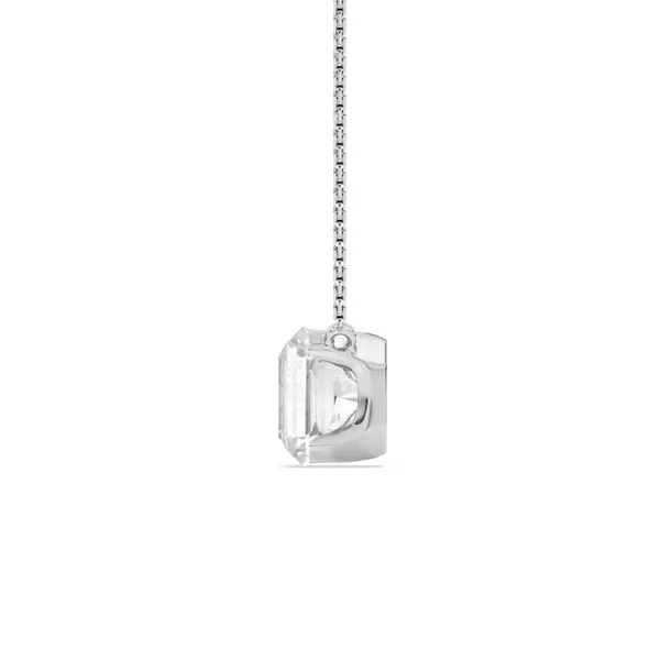 2.00CTW 14K WG LG Emerald Cut Bare Set Stationary Pendant Necklace Image 2 The Ring Austin Round Rock, TX
