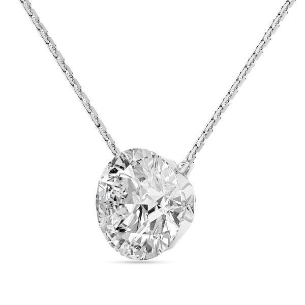 2.00CTW 14K WG LG Round Bare Set Stationary Pendant Necklace Image 3 The Ring Austin Round Rock, TX