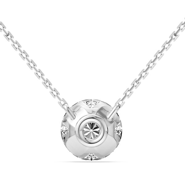 1.00CTW 14K WG LG Round Bare Set Stationary Pendant Necklace Image 4 The Ring Austin Round Rock, TX
