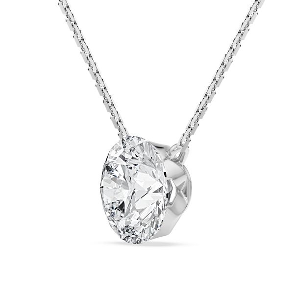 1 1/5CTW 14K WG LG Round Bare Set Stationary Pendant Necklace Image 3 The Ring Austin Round Rock, TX