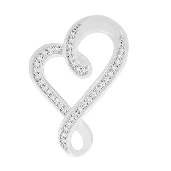 10K WG 1/10 ctw Heart Pendant w/18