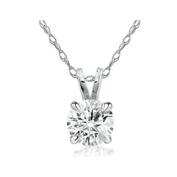 14K WG 1/2 ctw Round solitaire pendant I1 J/K The Ring Austin Round Rock, TX