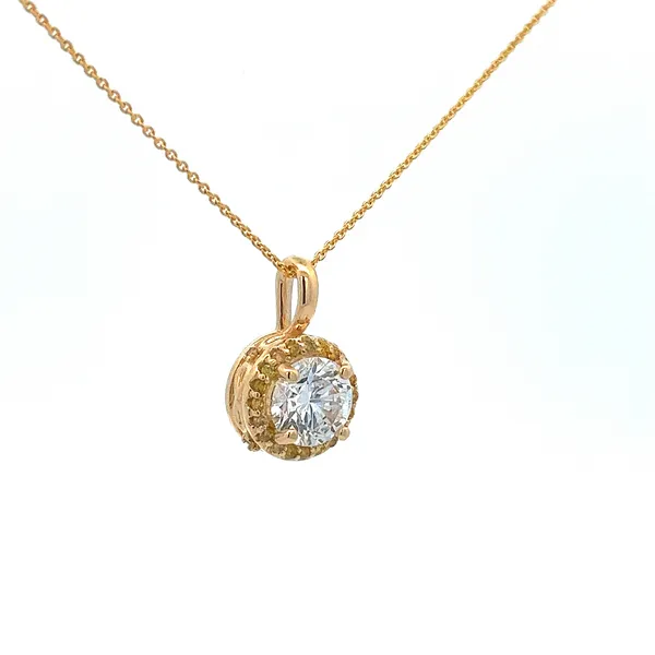 14K Yellow Gold 1.68CT LG Round Center with Yellow Diamond on Halo Image 2 The Ring Austin Round Rock, TX