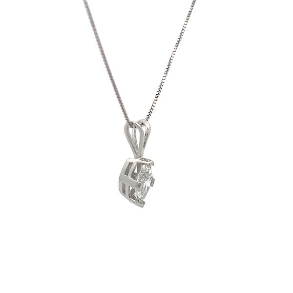 1/5CTW 14K WG Mined Diamond I-J,SI Marquise Basket Pendent Necklace Image 2 The Ring Austin Round Rock, TX