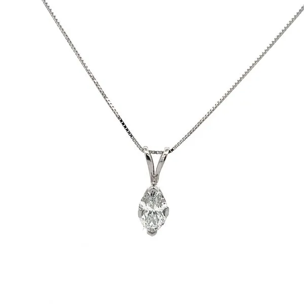 7/8CTW 14K WG Mined Diamond I-J,SI Marquise Basket Pendent The Ring Austin Round Rock, TX