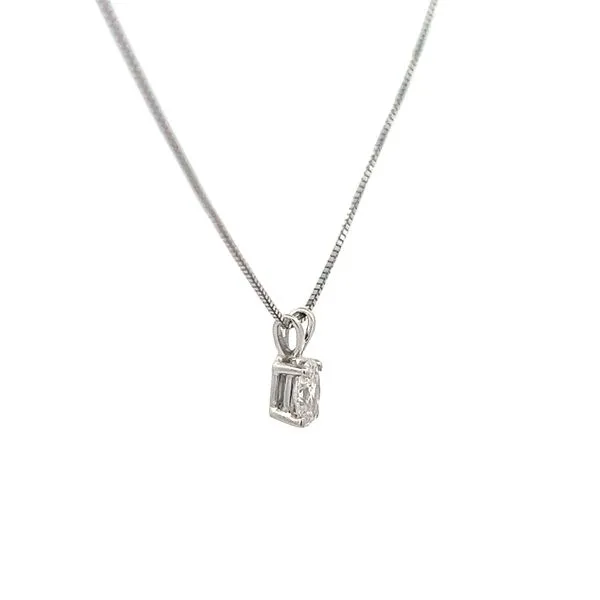 1/2CTW 14K WG Mined Diamond I-J,SI Oval Basket Pendent With Rabbit Ear Bale 18'' Image 2 The Ring Austin Round Rock, TX