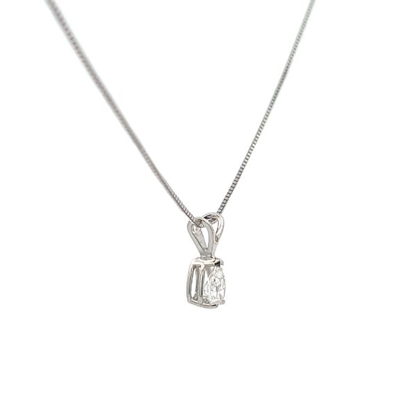 1/3CTW 14K WG Mined Diamond I-J,SI Pear Basket Pendent With Rabbit Ear Bale Necklace Image 2 The Ring Austin Round Rock, TX