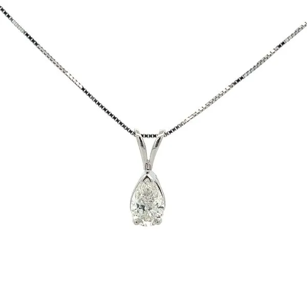 3/4CTW 14K WG Mined Diamond I-J,SI Pear Basket Pendent Necklace The Ring Austin Round Rock, TX