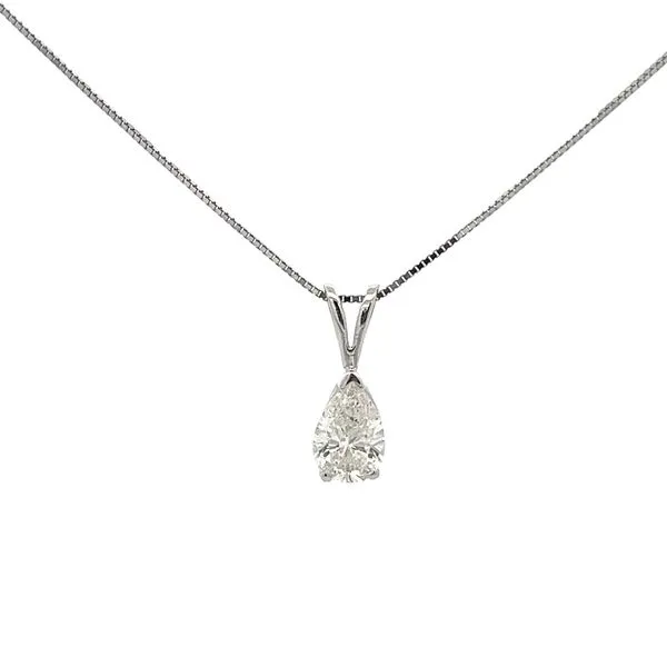 7/8CTW 14K WG Mined Diamond I-J,SI Pear Basket Pendent With Rabbit Ear Bale 18'' The Ring Austin Round Rock, TX