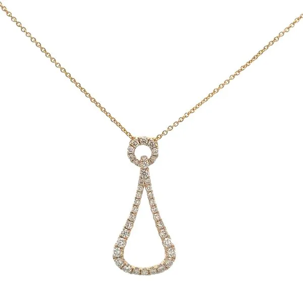 3/4CTW 14K YG Mined Diamond Circle With Teardrop Dangle Pendant With Cable Chain Necklace Image 2 The Ring Austin Round Rock, TX