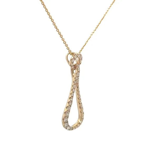 3/4CTW 14K YG Mined Diamond Circle With Teardrop Dangle Pendant With Cable Chain Necklace Image 3 The Ring Austin Round Rock, TX