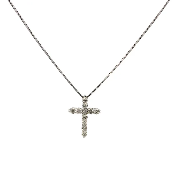 1.00CTW 14K WG Mined Diamond Cross Pendant Necklace Image 2 The Ring Austin Round Rock, TX