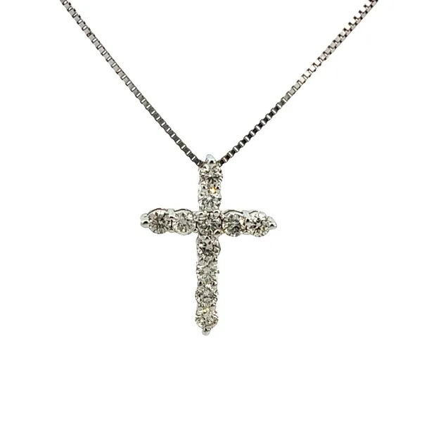 1.00CTW 14K WG Mined Diamond Cross Pendant Necklace Image 3 The Ring Austin Round Rock, TX