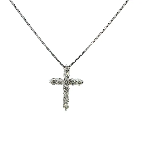 1.00CTW 14K WG Mined Diamond Cross Pendant Necklace The Ring Austin Round Rock, TX