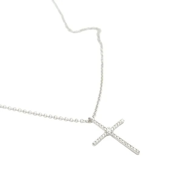 1/10CTW 14K WG Mined Diamond Cross Pendant Necklace Image 2 The Ring Austin Round Rock, TX