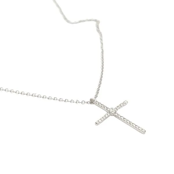 1/10CTW 14K WG Mined Diamond Cross Pendant Necklace Image 3 The Ring Austin Round Rock, TX