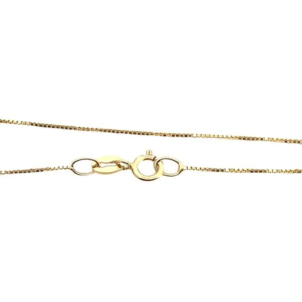 1 1/6CTW 14K YG Mined Diamond Halo Paired With 0.85CT Lab Grown Pear Pendant Necklace on a 0.50mm Box chain 18'' Image 2 The Ring Austin Round Rock, TX