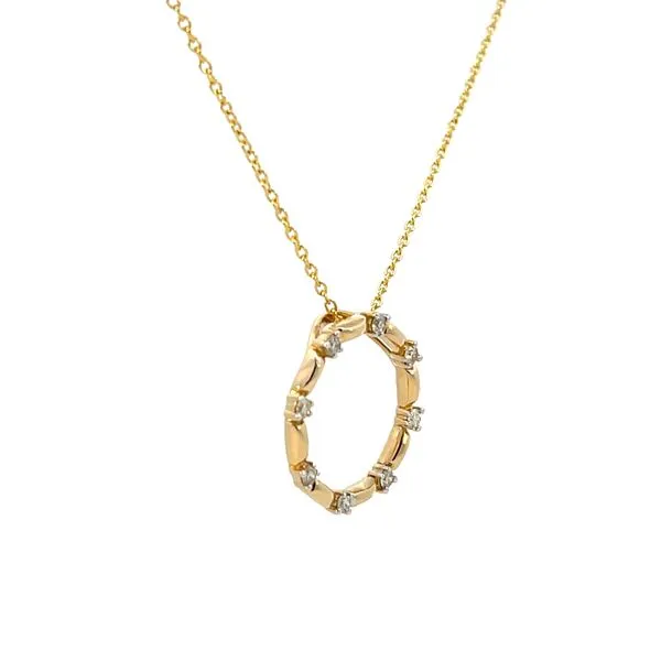 1/5CTW 14K YG RD Diamond Prong Set With Polished Links In-between Pendant Necklace Image 2 The Ring Austin Round Rock, TX