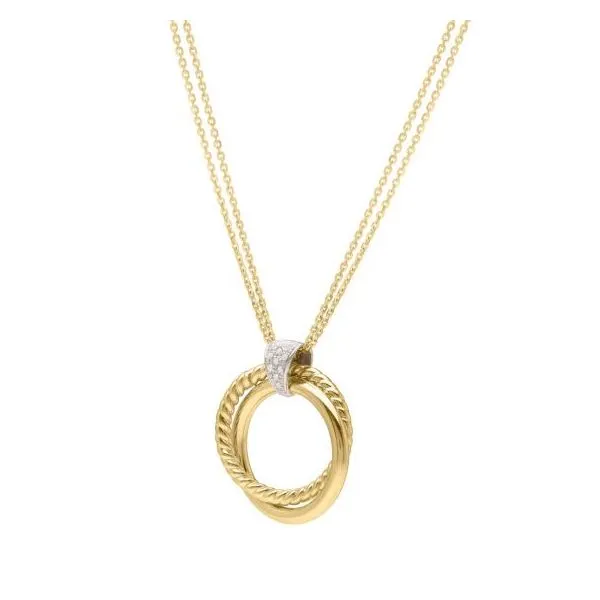 1 /10CTW 14K Yellow Gold & Diamond Interlocked Ring Pendant Necklace The Ring Austin Round Rock, TX
