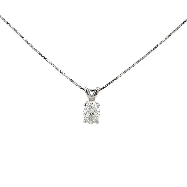 1/5CTW 14K WG Mined Diamond I-J,SI Oval Basket Pendent The Ring Austin Round Rock, TX