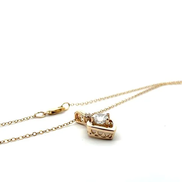 1.00CTW 14K YG Diamond Pendant Necklace Set with 0.92CT Lab Grown Cushion H,SI1 17'' Image 4 The Ring Austin Round Rock, TX