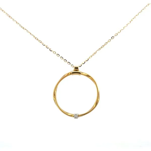 1/20CTW 14K Yellow Gold Single Natural Diamond Twisted Pendant Necklace Image 2 The Ring Austin Round Rock, TX
