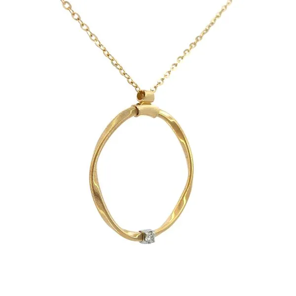 1/20CTW 14K Yellow Gold Single Natural Diamond Twisted Pendant Necklace Image 3 The Ring Austin Round Rock, TX