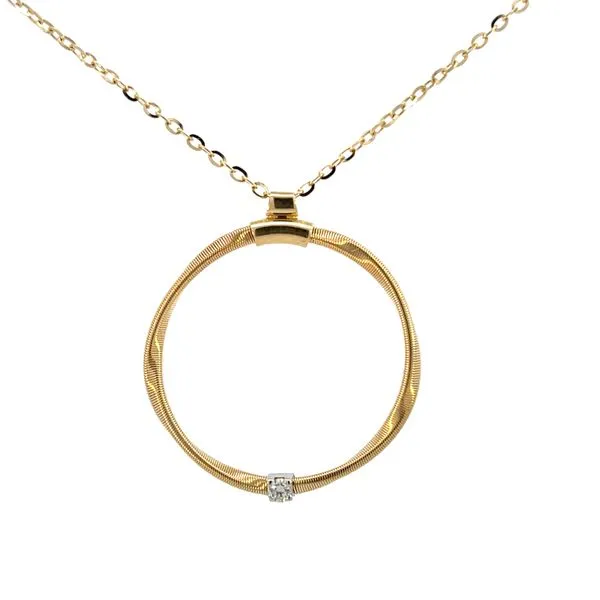 1/20CTW 14K Yellow Gold Single Natural Diamond Twisted Pendant Necklace The Ring Austin Round Rock, TX