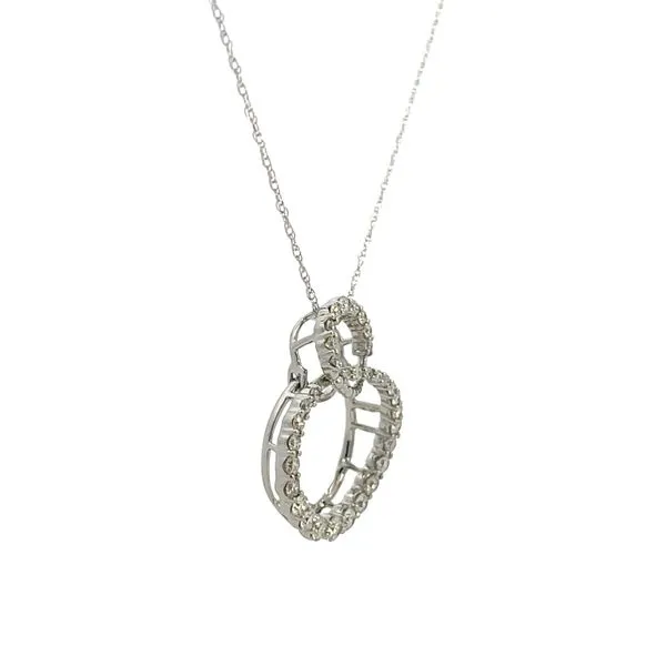 1/2CTW Platinum Natural Diamond Prong Set Double Circle Pendant Necklace Image 2 The Ring Austin Round Rock, TX