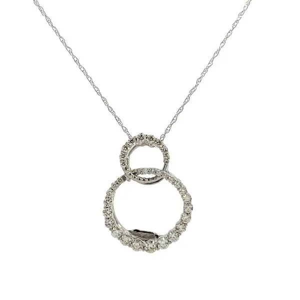 1/2CTW Platinum Natural Diamond Prong Set Double Circle Pendant Necklace The Ring Austin Round Rock, TX