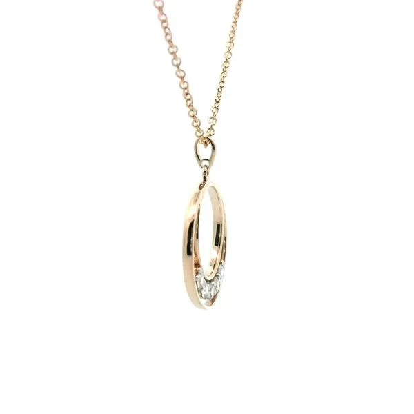 1/5CTW 14K YG Mined Diamond Round Prong Set Circle Pendant Necklace Image 2 The Ring Austin Round Rock, TX