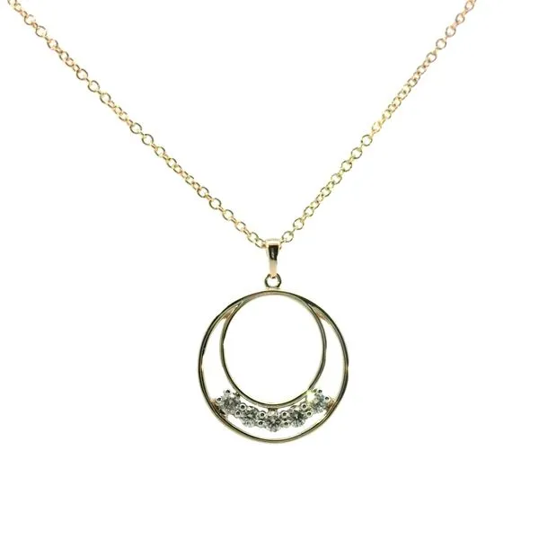1/5CTW 14K YG Mined Diamond Round Prong Set Circle Pendant Necklace The Ring Austin Round Rock, TX