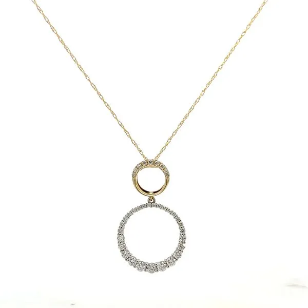 1/2CTW 14K YG/WG Natural Diamond Circle Pendant Necklace Image 2 The Ring Austin Round Rock, TX