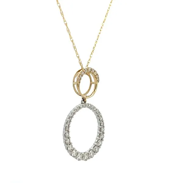1/2CTW 14K YG/WG Natural Diamond Circle Pendant Necklace Image 3 The Ring Austin Round Rock, TX