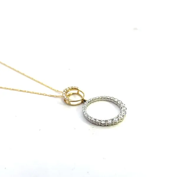 1/2CTW 14K YG/WG Natural Diamond Circle Pendant Necklace Image 4 The Ring Austin Round Rock, TX