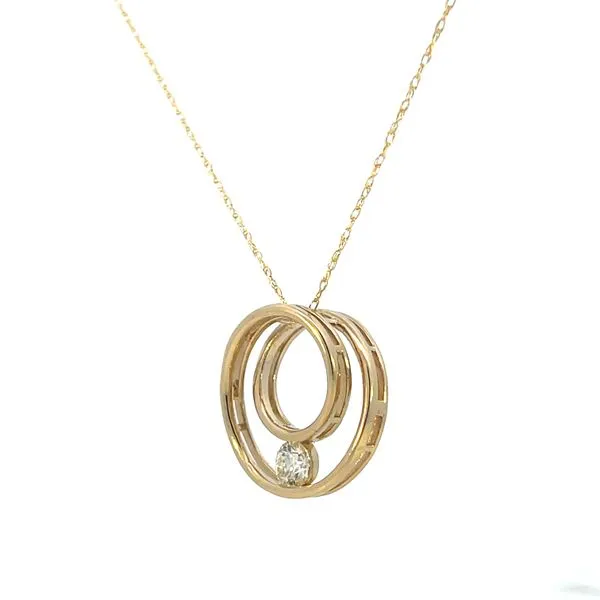 1/3CTW 14K Yellow Gold Single Natural Diamond Swirl Chain Slide Pendant Necklace Image 2 The Ring Austin Round Rock, TX