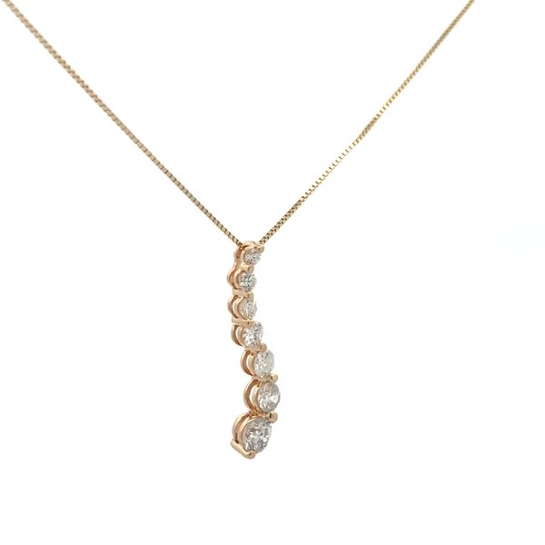 3/4CTW 14K YG Natural Round Diamond Journey Pendant Necklace Image 2 The Ring Austin Round Rock, TX
