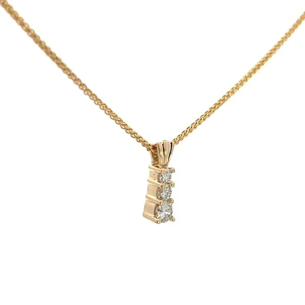 1/4CTW 14K YG 3 Stone Natural Round Diamond Pendant Image 2 The Ring Austin Round Rock, TX