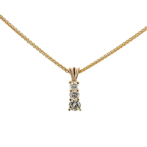 1/4CTW 14K YG 3 Stone Natural Round Diamond Pendant Image 3 The Ring Austin Round Rock, TX